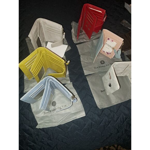 NEW- NINE Leather SENDEFN Women's RFID Blocking Leather Small Compact Bi-folds - Picture 10 of 13